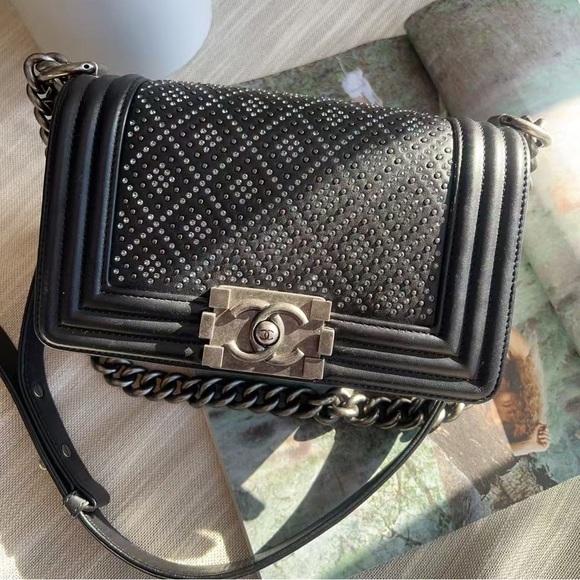 CHANEL Handbags - Chanel Diamond Studded Boy Bag Small 20 Chain